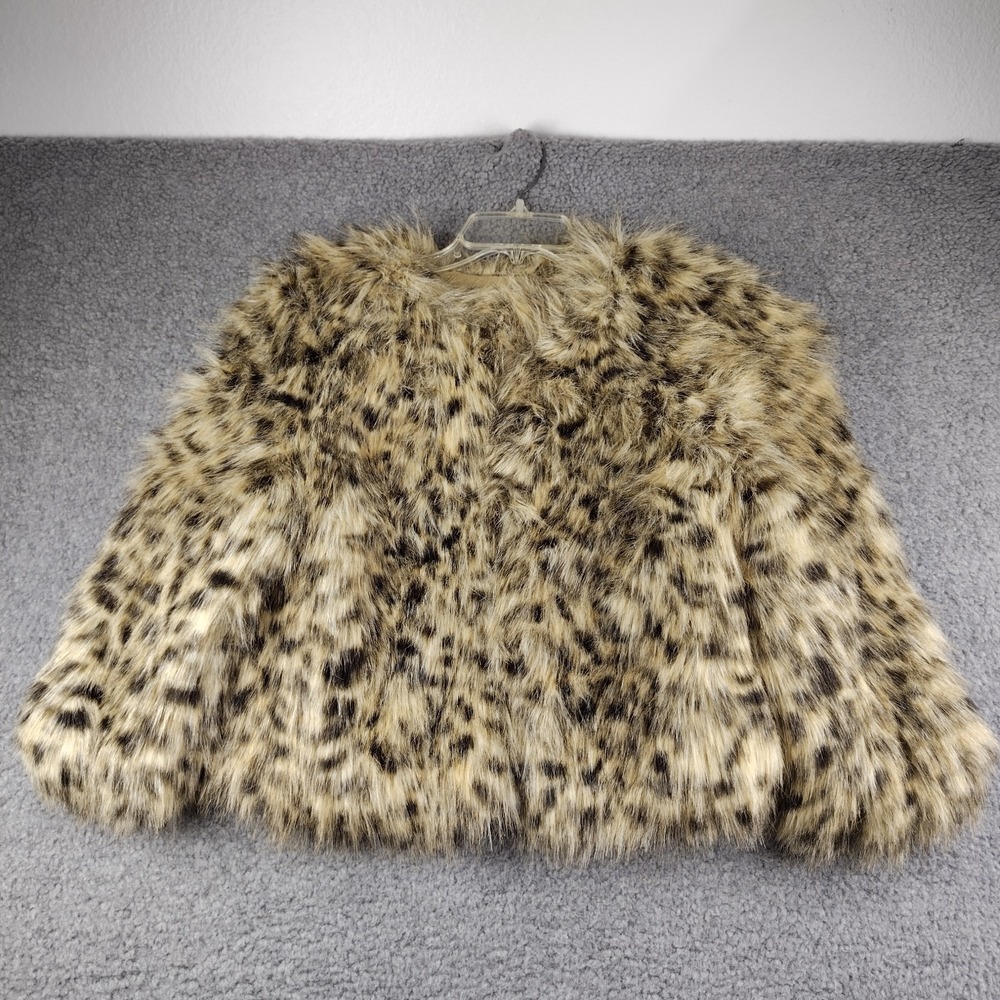 Michael Kors Faux Fur Animal Print Jacket in Tan and Black